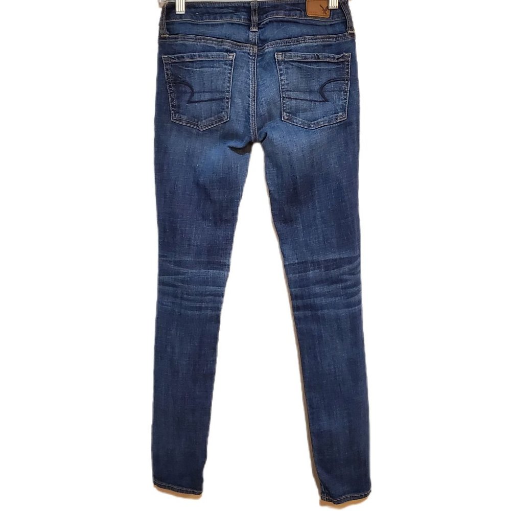 American Eagle Outfitters Jegging Stretch Straight Leg Blue Jeans Women's Size 2 - Picture 3 of 8